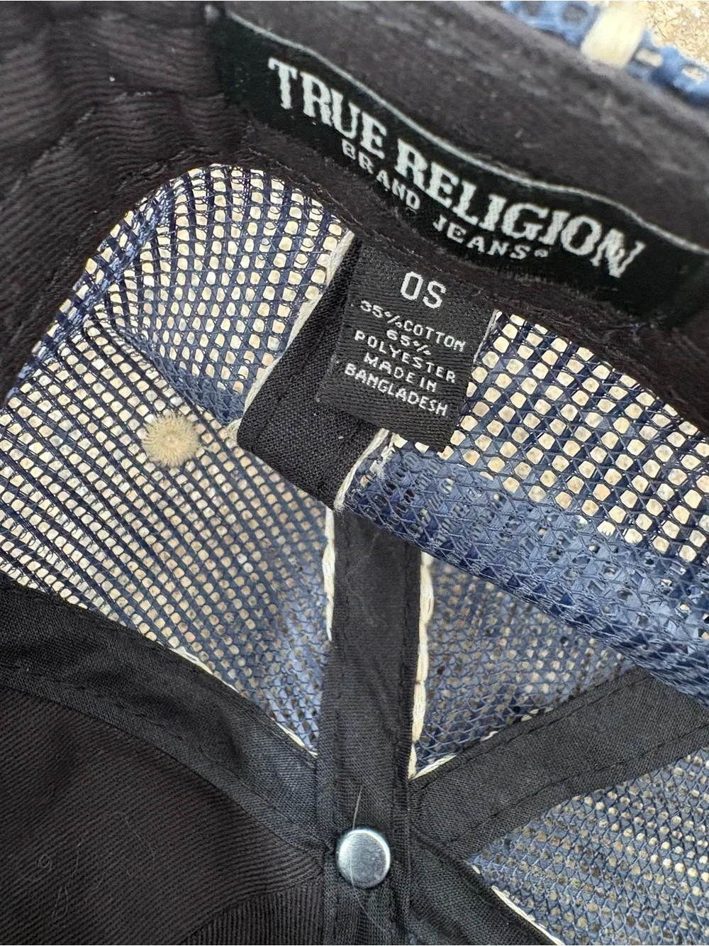 True Religion Navy Patch Logo Baseball Cap